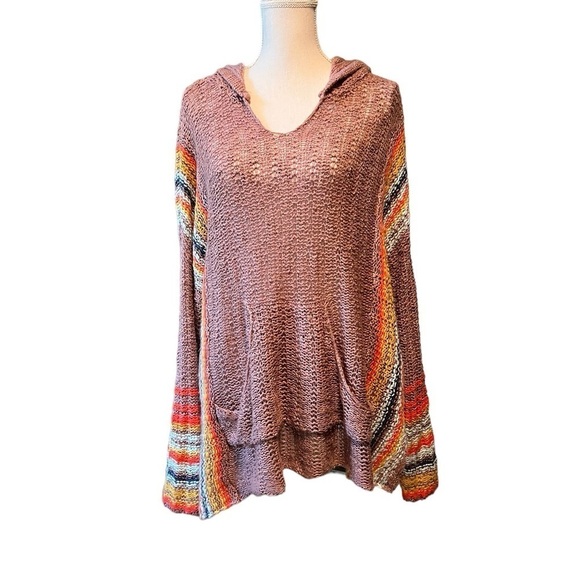 EASEL WOMEN’S PRETTY PULOVER LOOSE WOVEN OVERSIZED HOODIE SIZE MEDIUM - Picture 1 of 9